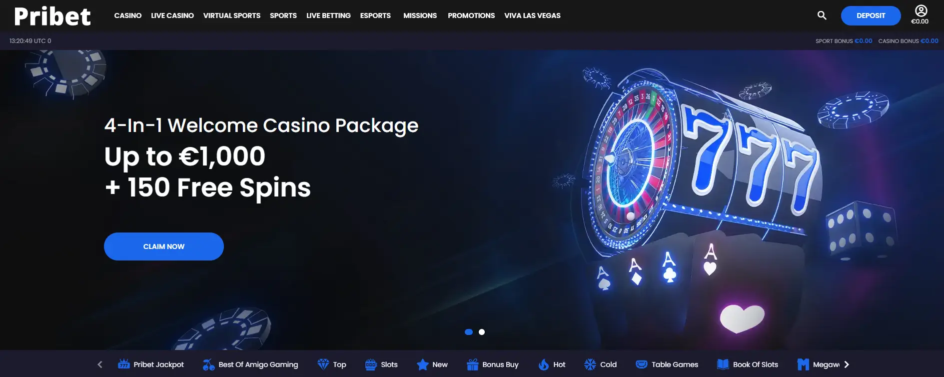 Pribet Casino screen